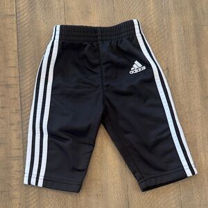 Adidas Kids Black Joggers with White Stripes